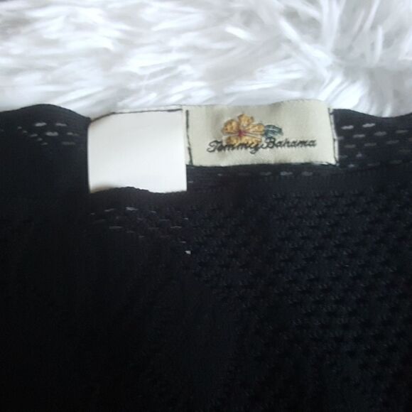 Tommy Bahama black net Fringe Pullover- One Size - Picture 6 of 6